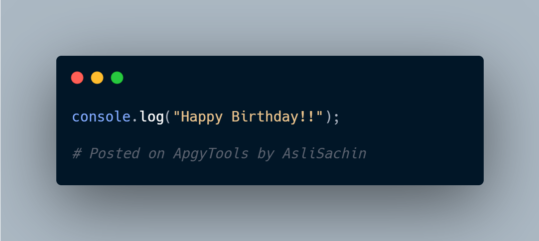 Wish Happy Birthday in Javascript